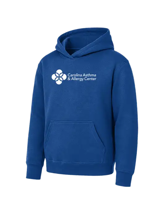 Youth Royal 7.8 oz Pullover Hooded Sweatshirt w/Carolina Asthma Logo