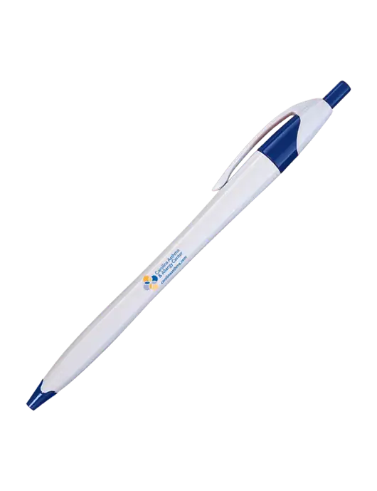 Novella White/Royal Classic Pen - Blue Ink w/Carolina Asthma Logo