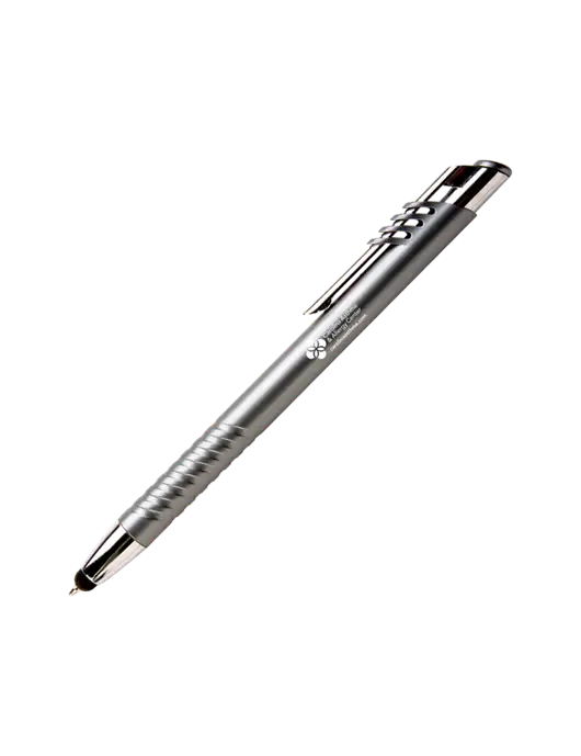 Schirhart Grey Stylus Pen - Blue Ink w/Carolina Asthma Logo