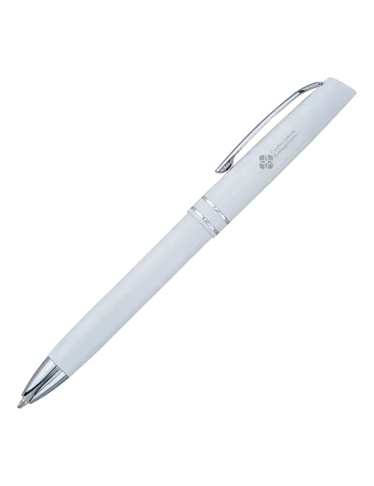 White Anguilla Black Ink Pen w/Carolina Asthma Logo