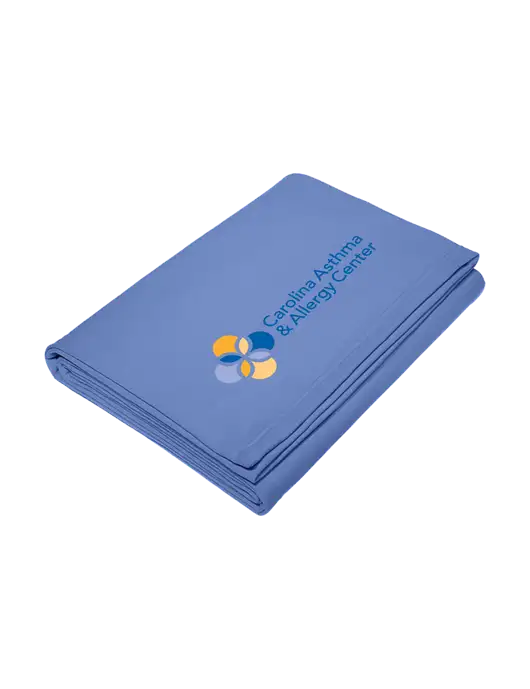 Core Carolina Blue Fleece Sweatshirt Blanket w/Carolina Asthma Logo