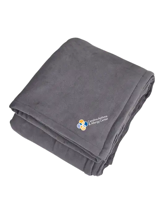 Mountain Lodge Hearth Grey Blanket  w/Carolina Asthma Logo