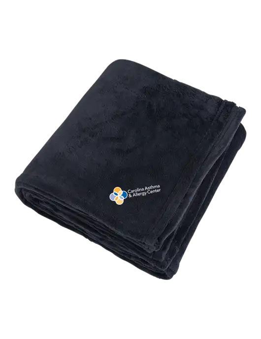 Mountain Lodge Black Blanket w/Carolina Asthma Logo