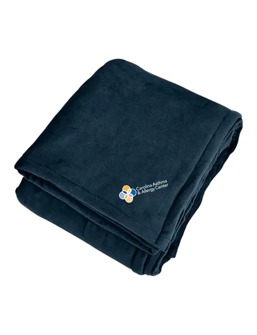 Mountain Lodge Navy Eclipse Blanket w/Carolina Asthma Logo