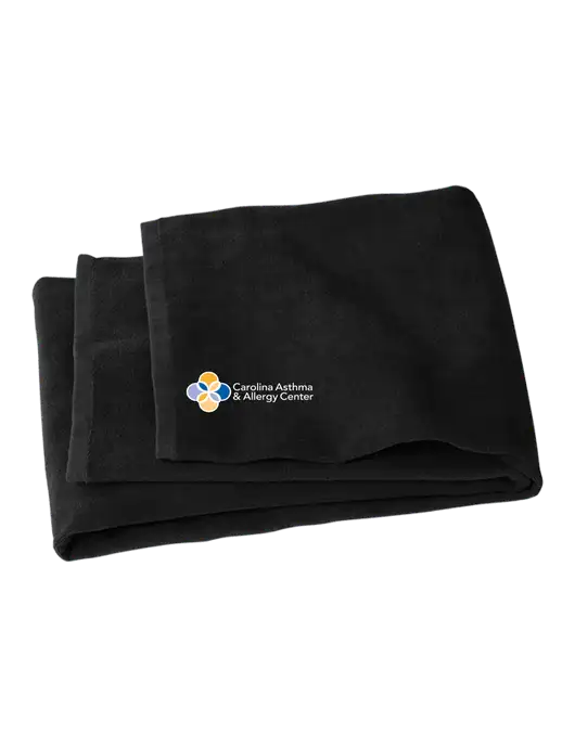 Black Beach Towel w/Carolina Asthma Logo