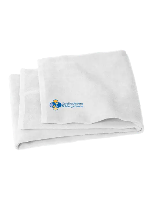 White Beach Towel w/Carolina Asthma Logo