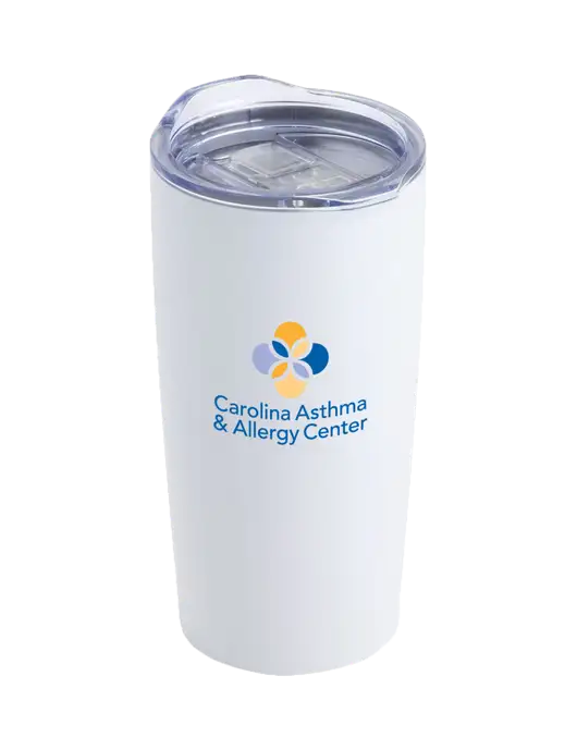 Society White 20 oz Insulated Tumbler w/Carolina Asthma Logo