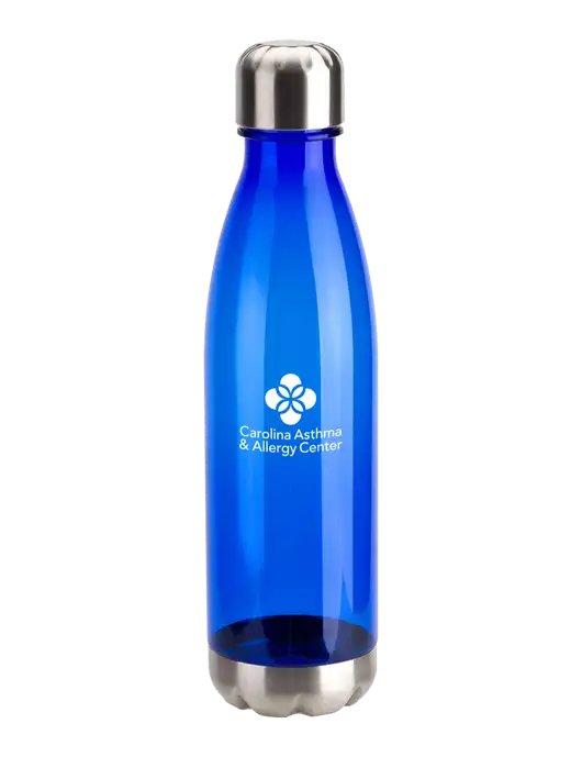 Bayside Tritan Blue 25 oz Bottle with Stainless Base and Cap w/Carolina Asthma Logo