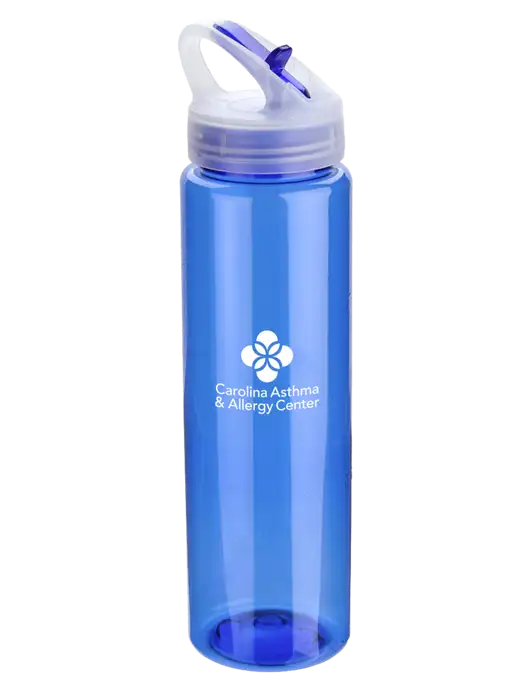 Buddy Blue 32 oz PET Bottle with Flip Lid w/Carolina Asthma Logo