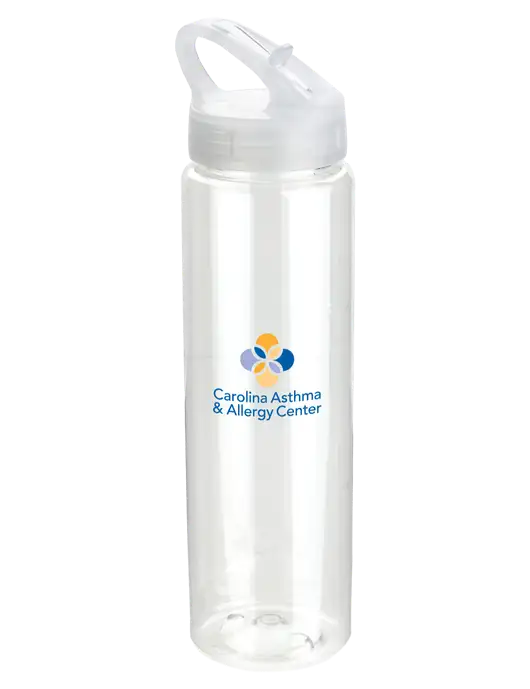 Buddy Clear 32 oz PET Bottle with Flip Lid w/Carolina Asthma Logo
