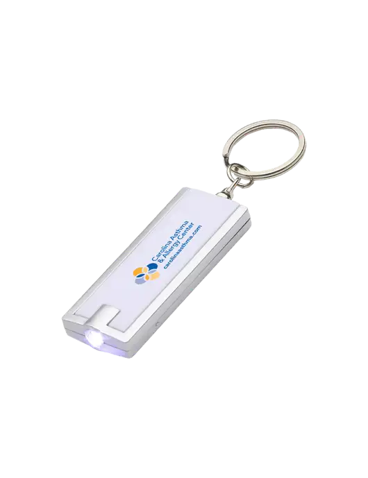 Simple Touch White LED Keychain w/Carolina Asthma Logo