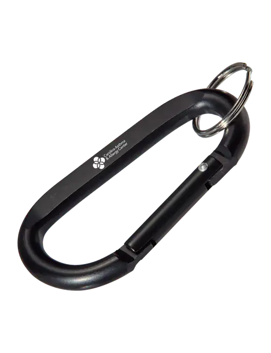 Black Carabiner & Key Ring w/Carolina Asthma Logo