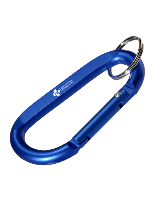 Blue Carabiner & Key Ring w/Carolina Asthma Logo