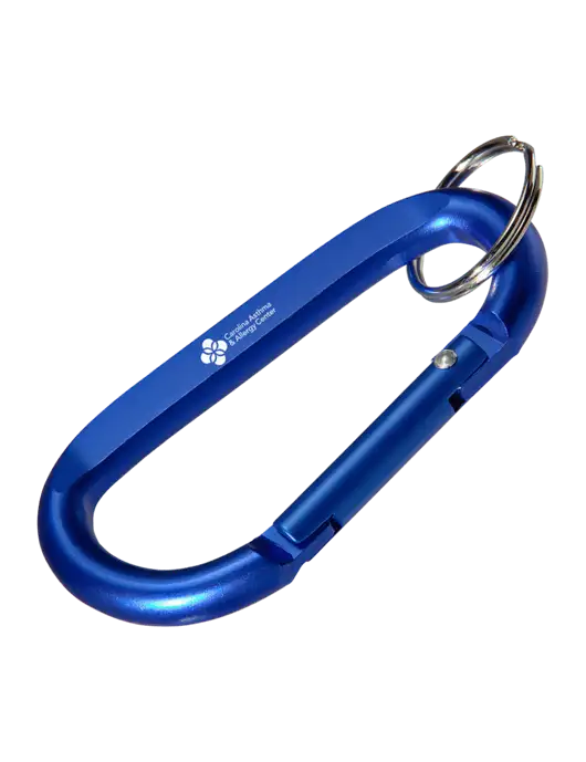 Blue Carabiner & Key Ring w/Carolina Asthma Logo