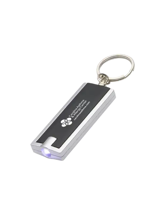 Simple Touch Black LED Keychain w/Carolina Asthma Logo