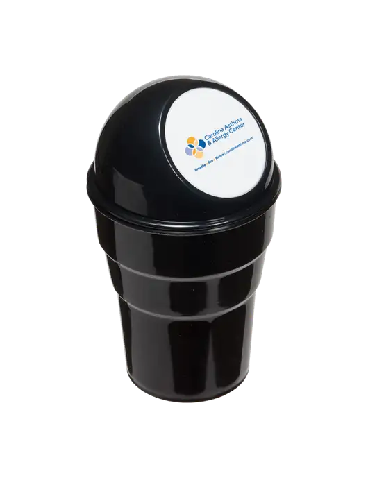 Black Car Cup Holder Trash Can w/Carolina Asthma Logo