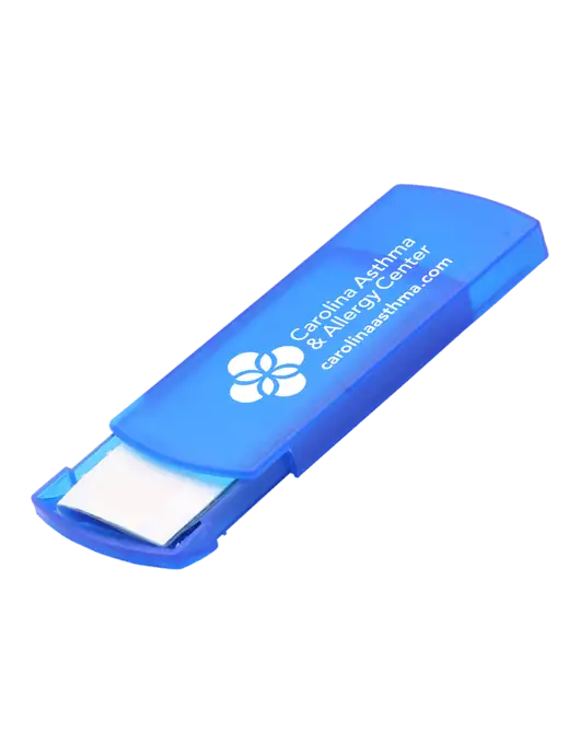 Slide Right Blue Bandage Dispenser w/Carolina Asthma Logo