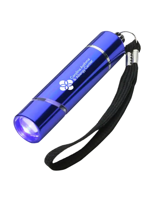 Blue Aluminum Scope LED Flashlight w/Carolina Asthma Logo
