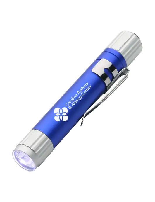 Blue Aluminum LED Penlight w/Carolina Asthma Logo