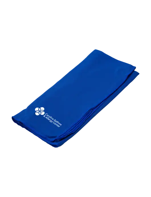 Eclipse Blue Copper Infused Cooling Towel w/Carolina Asthma Logo