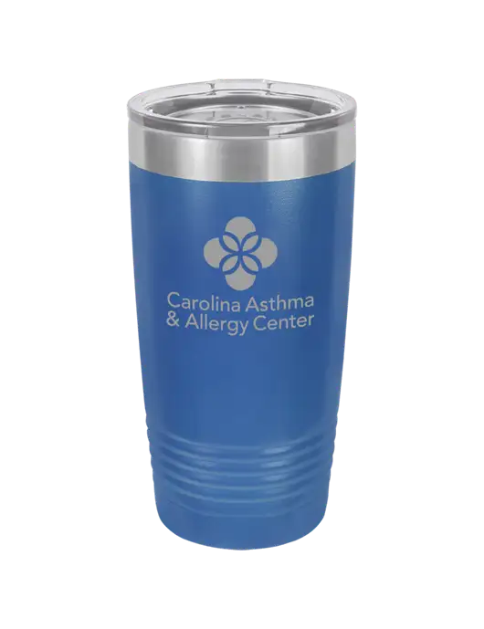 Polar Camel 20 oz Powder Coated Royal Vacuum Insulated Tumbler w/Carolina Asthma Logo