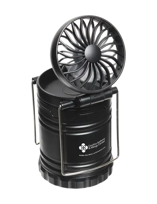 Black Retro Lantern with Fan w/Carolina Asthma Logo
