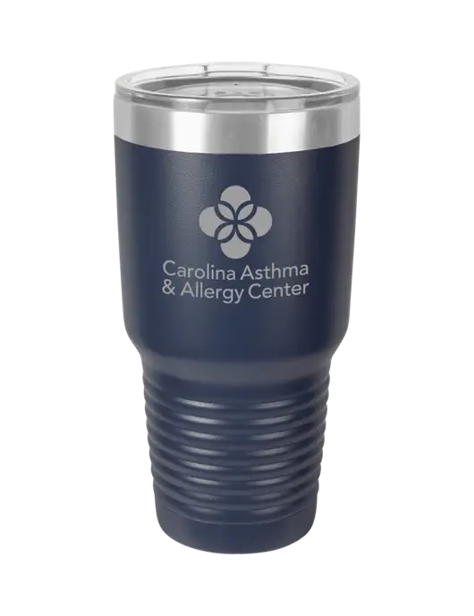 Polar Camel 30 oz Powder Coated Navy Vacuum Insulated Tumbler w/Carolina Asthma Logo