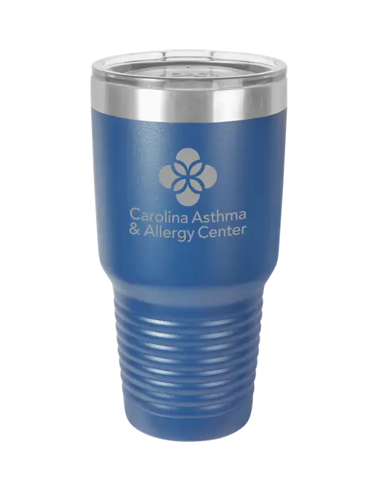 Polar Camel 30 oz Powder Coated Royal Vacuum Insulated Tumbler w/Carolina Asthma Logo