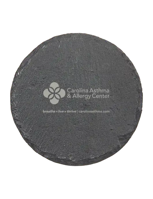 Round Slate Coaster w/Carolina Asthma Logo