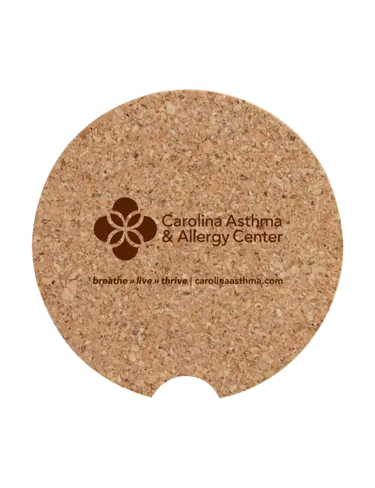 Cork Car Coaster, 2.5" w/Carolina Asthma Logo