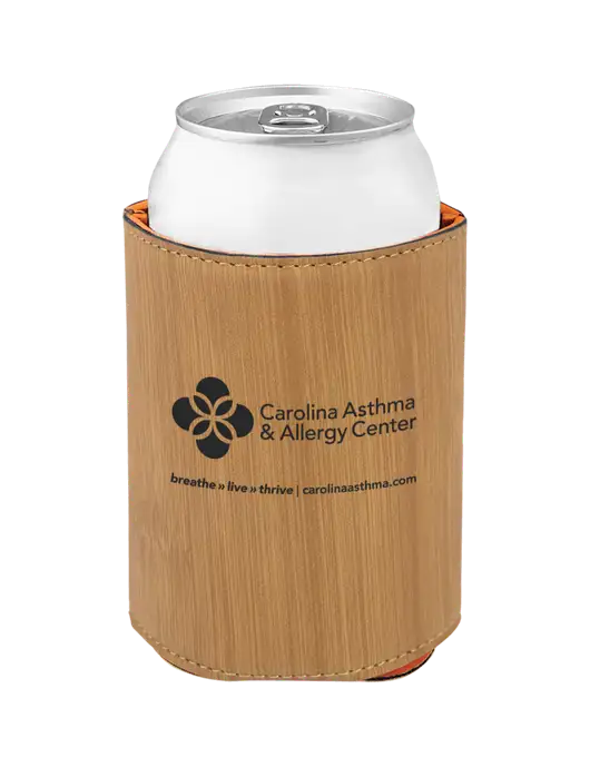 Bamboo Leatherette Beverage Holder w/Carolina Asthma Logo