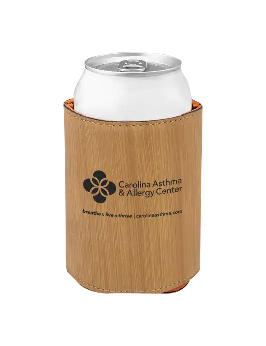 Bamboo Leatherette Beverage Holder w/Carolina Asthma Logo
