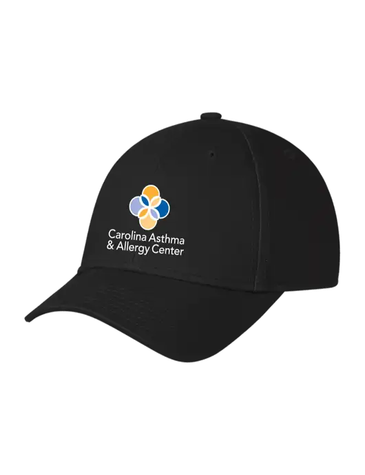 Black Structured Cap Hook & Loop w/Carolina Asthma Logo