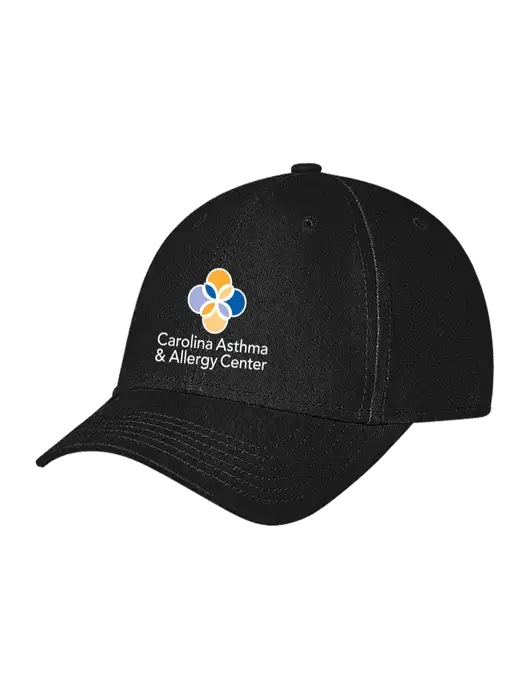 Black Structured Soft Snap Closure Hook & Loop Cap w/Carolina Asthma Logo