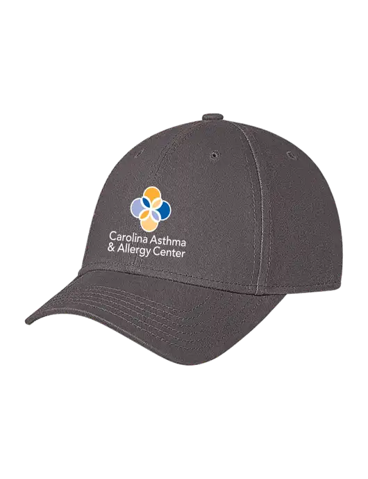 Medium Dark Grey Structured Soft Snap Closure Hook & Loop Cap w/Carolina Asthma Logo