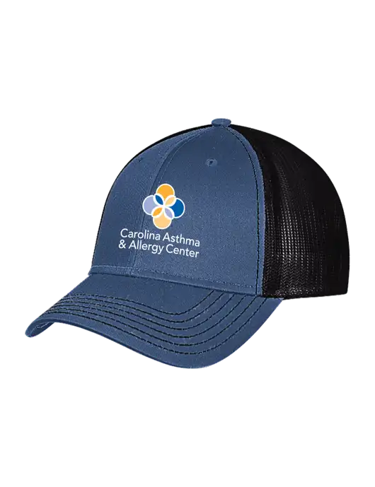 Dark Royal/Black Mesh Trucker Cap Snap Back w/Carolina Asthma Logo