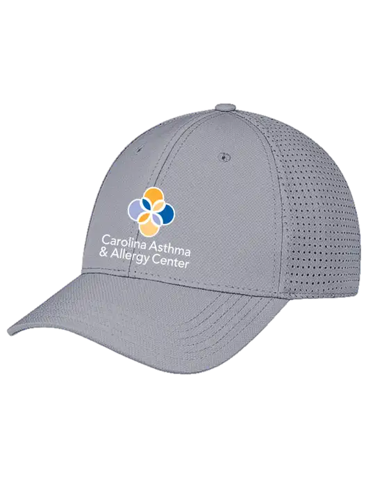 Grey Performance Stretchable Cap Hook & Loop w/Carolina Asthma Logo