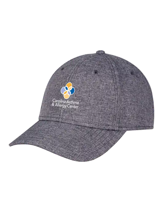 Heather Charcoal Structured Linen Look Cap Hook & Loop w/Carolina Asthma Logo