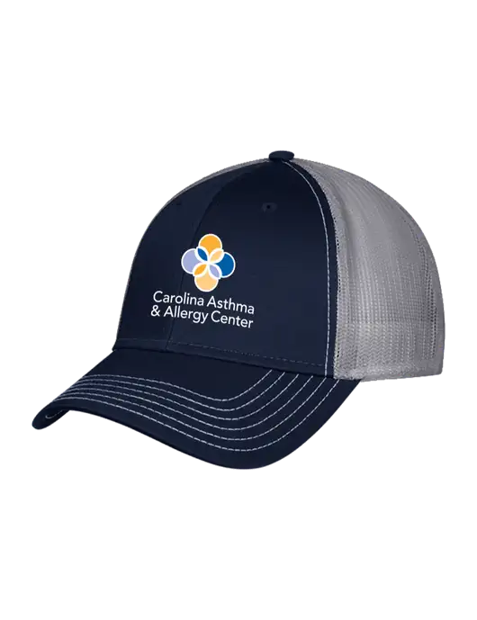 Navy/Grey Mesh Trucker Cap Snap Back w/Carolina Asthma Logo