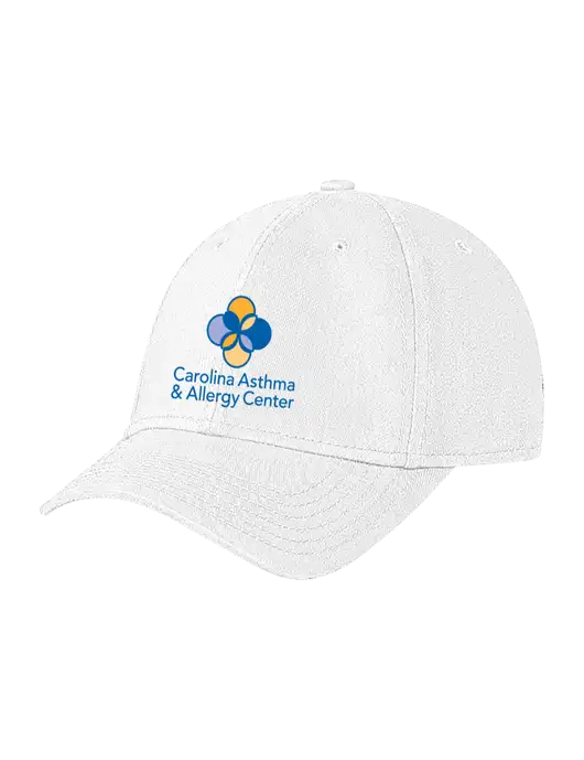 White Structured Soft Snap Closure Hook & Loop Cap w/Carolina Asthma Logo