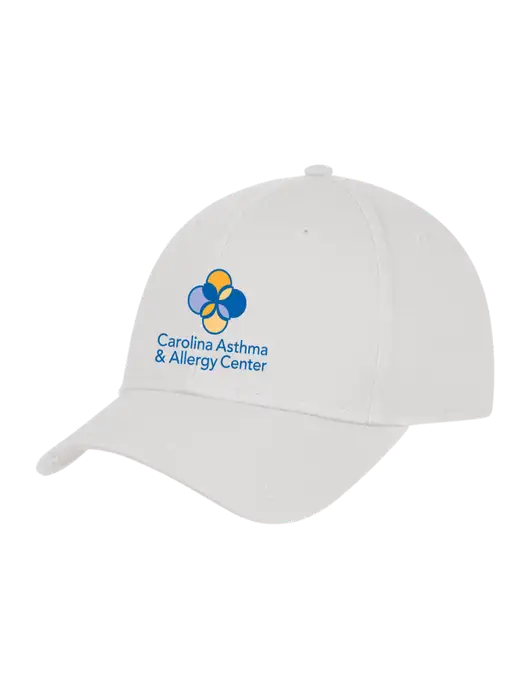 White Structured Cap Hook & Loop w/Carolina Asthma Logo