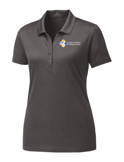 Womens Dark Grey PosiCharge Competitor Polo w/Carolina Asthma Logo