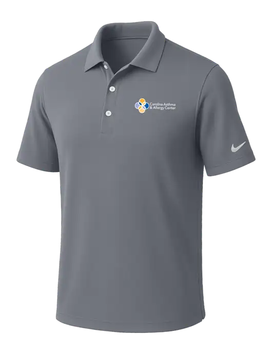 NIKE Medium Grey Dri-Fit Micro Pique Polo w/Carolina Asthma Logo