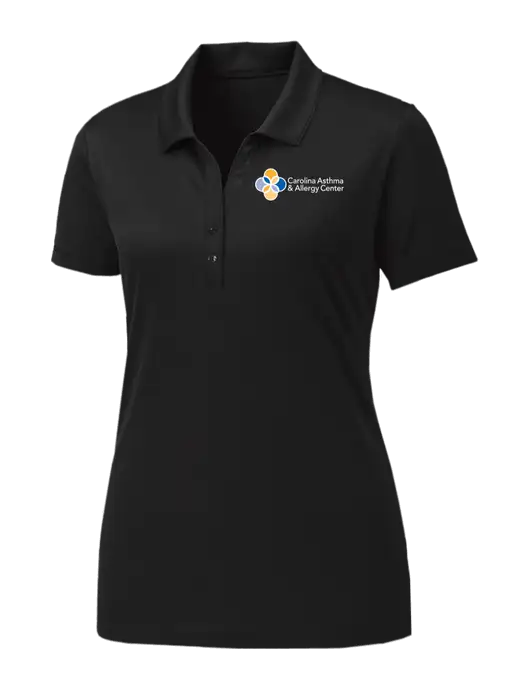 Womens Black PosiCharge Competitor Polo w/Carolina Asthma Logo