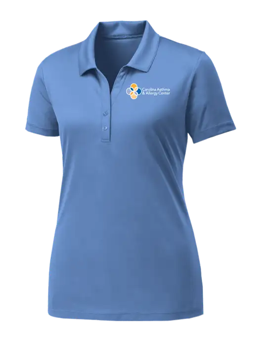 Womens Carolina Blue PosiCharge Competitor Polo w/Carolina Asthma Logo
