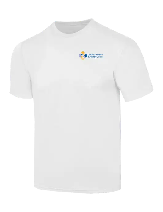 Simply Soft White 4.5oz  Poly/Combed Ring Spun Cotton T-Shirt w/Carolina Asthma Logo