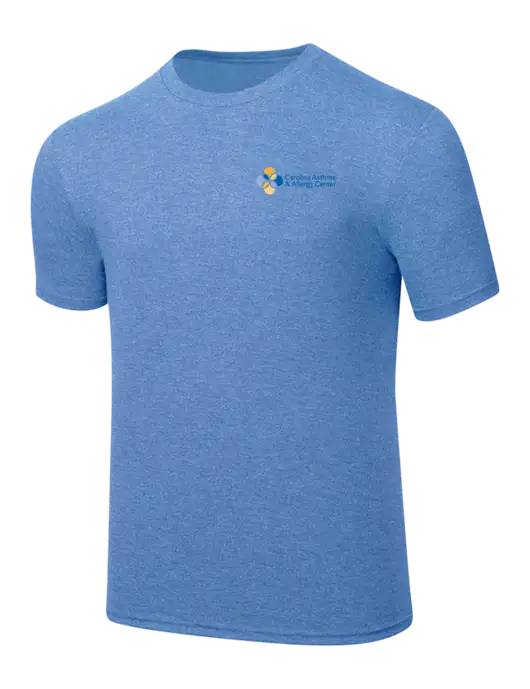 Simply Soft Carolina Blue Frost 4.5oz  Poly/Combed Ring Spun Cotton T-Shirt w/Carolina Asthma Logo