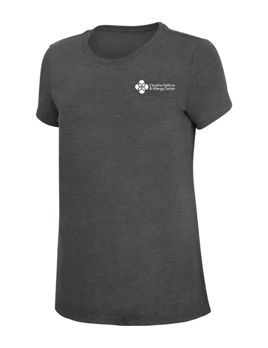 Womens Simply Soft Charcoal 4.5oz Poly/Combed Ring Spun Cotton T-Shirt w/Carolina Asthma Logo