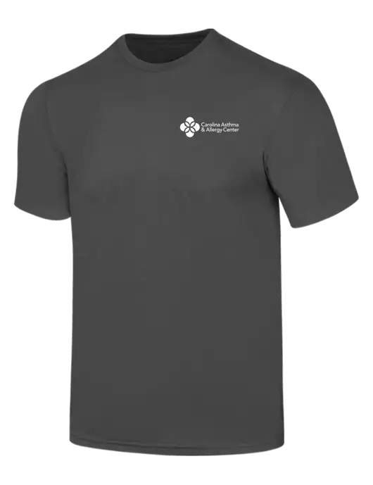 Simply Soft Charcoal 4.5oz  Poly/Combed Ring Spun Cotton T-Shirt w/Carolina Asthma Logo
