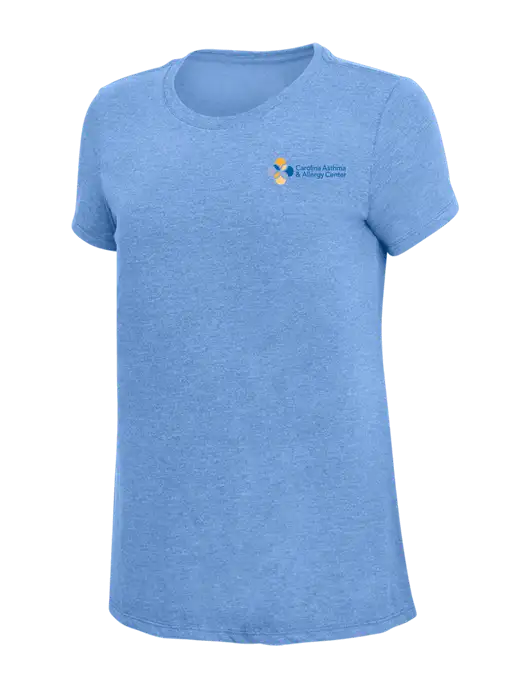 Womens Simply Soft Maritime Frost 4.5oz Poly/Combed Ring Spun Cotton T-Shirt
 w/Carolina Asthma Logo